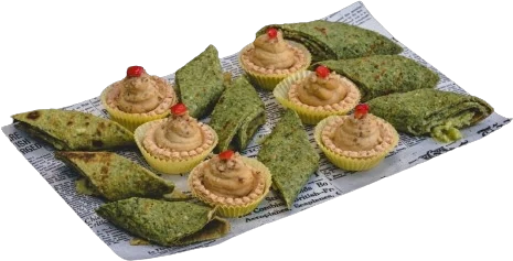 Спаначени хапки и тарталети с хумус
